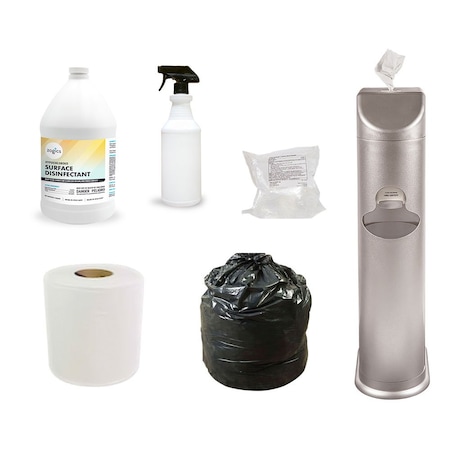Zogics All-In-One Dry Wipes Disinfection Starter Kit, Silver TCS-S-83003-Bundle